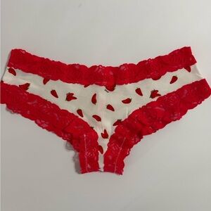 PINK Victoria's Secret Red Lace Trim Cheekster Panty NWT